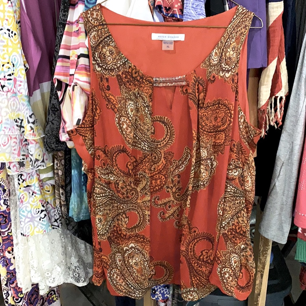 Size XL Orange flowy tank top
